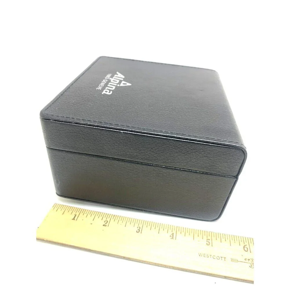Alpina Watch Box Presentation Black Cardboard Case Display Empty With Booklet